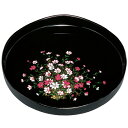 【5%クーポン配布中】 紀州塗り 尺寸 梅型丸盆 コスモス(金蒔絵) お盆 トレー トレイ おぼん 日本製 国産