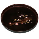 【ポイント3倍+最大300円クーポン 11/4 20時〜】 紀州塗り 8寸 丸盆 溜 みやび春秋 お盆 トレー トレイ おぼん 日本製 国産