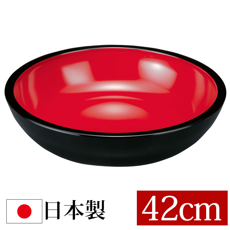 【最大300円OFFクーポン有】 こね鉢 紀州塗り 尺4寸 42.3cm 蕎麦打ち そば打ち 道具 うどん打ち 手打ち道具 こねばち 大きい 器 黒内朱 伝統工...