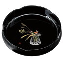 【全品ポイント5倍 7日10時まで】 紀州塗り 8寸 24cm 梅型菓子鉢 黒 盛絵花かご お菓子入れ 和風 和室 日本製