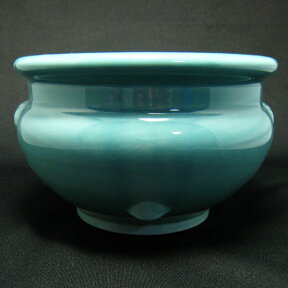せともの青磁香炉 香呂 線香立て 7号 7寸 せともの 陶器 で作った仏具 (20240425)