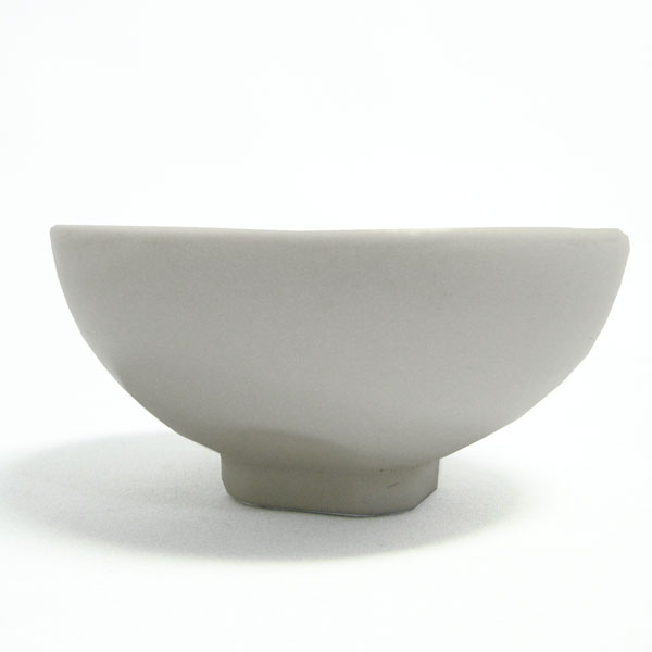 せともの角浜茶碗 白 せともの 陶器 で作った仏具 ご飯 仏器 仏飯器 おぶっぱん お茶碗 (20240521)