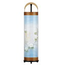 立花 6号 ケヤキ調 1個入 絹二重絵 芙蓉 木製 金属製 盆提灯 岐阜提灯 岐阜ちょうちん 新型行燈 新型提灯 3963 (20250515)