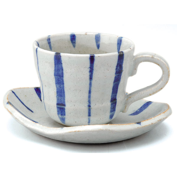 十草 コーヒーカップ ソーサーセット 青 せともの 食器 マグカップ 紅茶カップ ティーカップ コーヒーカップ ソーサー 【20251125】