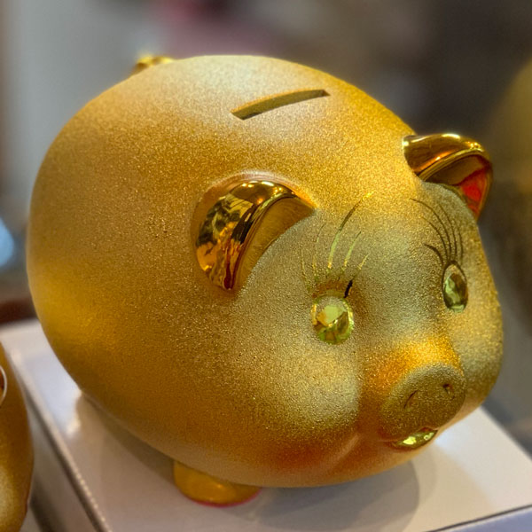 金ブタ貯金箱 小 開運 招福 風水 金のブタ 金の豚 せともの 貯金 お金 【20251004】