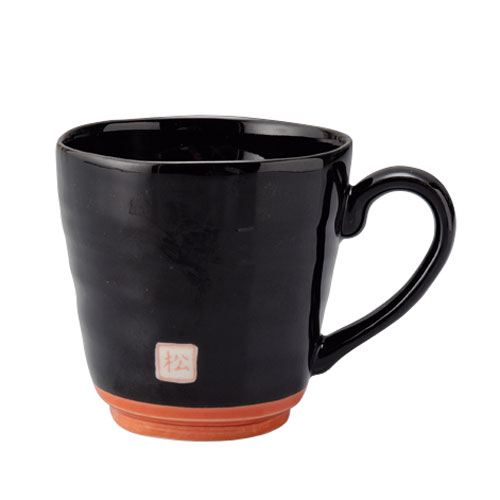 雅マグ 黒 マグカップ ティーカップ せともの 食器 コーヒーカップ お茶 緑茶 (20240601)