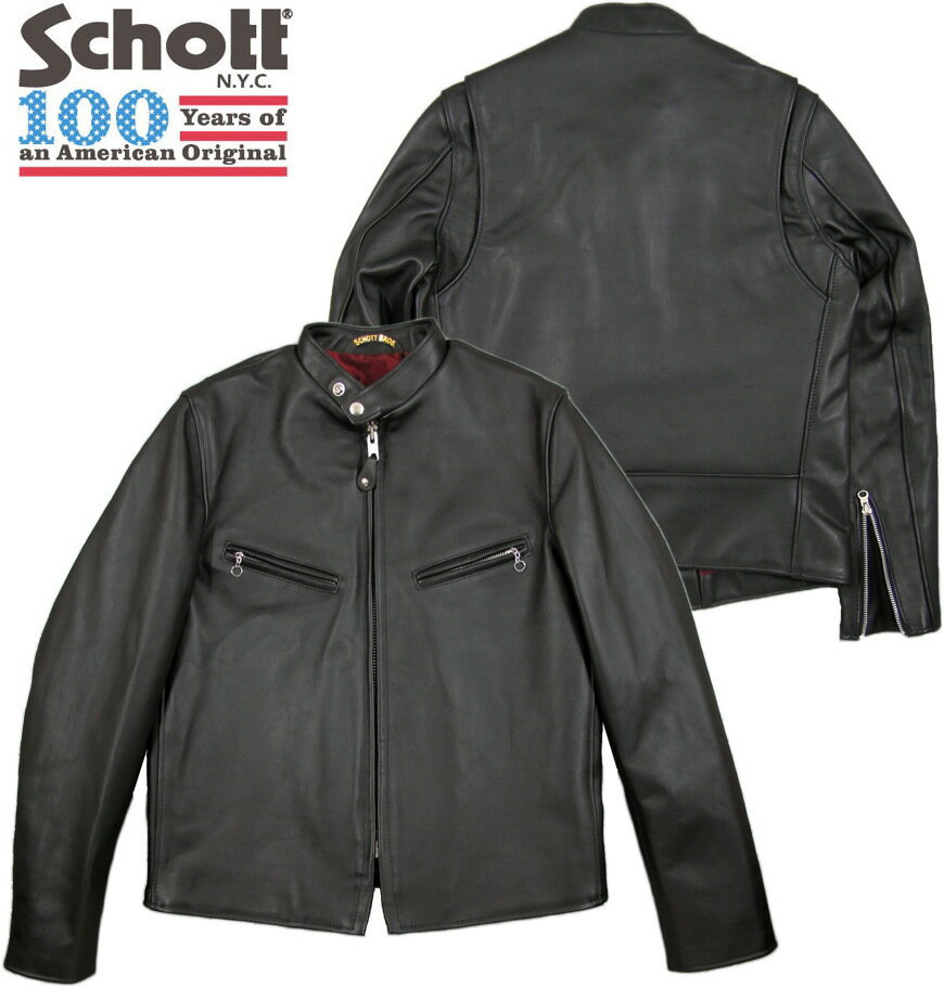 Schott/ショット 641XX STAND RIDERS 60 S STAND RIDERS JACKET/ 641XX CAFÉ RACER 60 Sシングル・ライダースジャケット/カフェレーサージャケット BLACK ブラック /Lot No. 7009