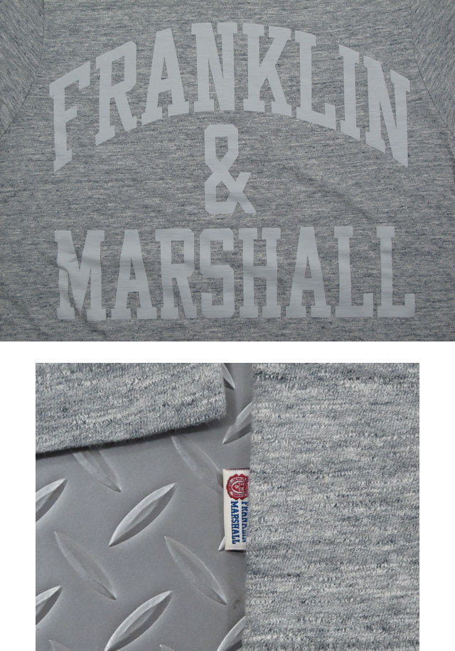 FRANKLIN＆MARSHALL/フランクリンアンドマーシャル TSHIRT JERSEY ROUND NECK LONGアーチロゴ プリント長袖Tシャツ/カットソーSPORT GREY(スポーツグレー)/TSMVA224XNW16