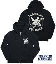 FRANKLIN＆MARSHALL/フランクリンアンドマーシャル Men 039 s Sweatshirt with hood and zipスカ刺繍入り フルジップパーカ/スカ ジップパーカ BLACK(ブラック)/SKU FLMAL020ANOW6