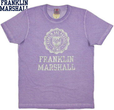 FRANKLIN＆MARSHALL/フランクリンアンドマーシャルT-SHIRT JERSEY ROUND NECK SHORTエンブレムロゴ プリントTシャツ LILAC(ライラック)/TSMF188ANS17