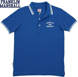 フランクリンマーシャル ポロシャツ （メンズ） FRANKLIN＆MARSHALL/フランクリンアンドマーシャルSHORT SLEEVE PIQUE POLO SHIRTアーチロゴ入り、半袖ラインポロシャツ BLUETTE(ブルー)/SKU #POMF472ANS18