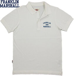 フランクリンマーシャル FRANKLIN＆MARSHALL/フランクリンアンドマーシャルSHORT SLEEVE PIQUE POLO SHIRTアーチロゴ刺繍入り半袖ポロシャツ MILK(ミルクホワイト)/SKU #POMF470ANS18