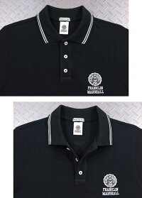 夏カジュアルはやっぱりコレ!イタリア目線のカレッジテイストを注ぎ込んだ、大人ポロ♪FRANKLIN&MARSHALL,フランクリンアンドマーシャル,SHORT-SLEEVEDPIQUEPOLOSHIRT,エンブレムロゴ刺繍入り、半袖ラインポロシャツ,#POMF414ANS19,BLACK(ブラック)