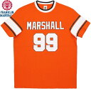 FRANKLIN＆MARSHALL/フランクリンアンドマーシャル TSHIRT JERSEY ROUND NECK SHORTナンバーリングプリント入り 半袖Tシャツ/カットソー FLAME ORANGE(フレームオレンジ)/SKU TSMF339ANS19