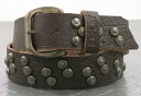 REPLAY (リプレイ) Studded Belt(スタッズベルト) チョコレートブラウン