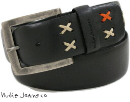オシャレの決め手は小物使いです!遊び心のあるヌーディーの新作レザーベルト★◆◇◆NudieJeansco,(ヌーディージーンズ),LONGSSONBELT,レザーベルト,BLACK(ブラック)