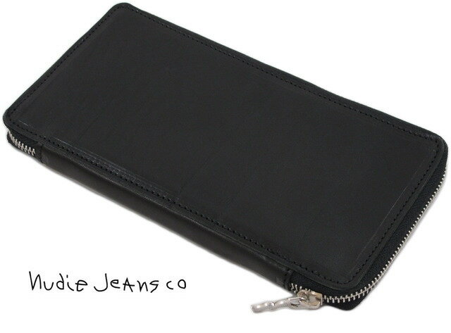 Nudie Jeans co/ヌーディージーンズ FRANKSON WALLET TRAVELトラベル ウォレット/ジップウォレット BLACK(ブラック)