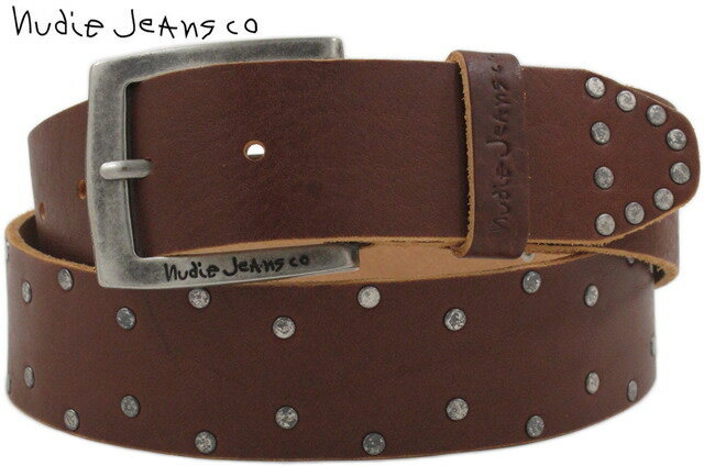 スタッズベルト ベルト（メンズ） Nudie Jeans co/ヌーディージーンズ STEVESSON BELT STUDS スタッズ入り、レザーベルト/スタッズベルト COGNAC(コニャック)