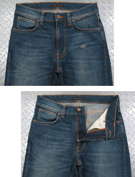 Nudie Jeans co/ヌーディージーンズ LEAN DEAN/リーンディーン NICLAS REPLICA(ニコラスレプリカ) 11.5 oz. comfort stretch denimクラッシュ&リペア・ストレッチスキニーデニムパンツ