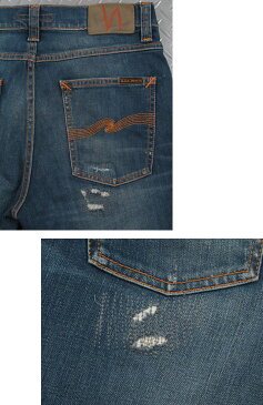 Nudie Jeans co/ヌーディージーンズ LEAN DEAN/リーンディーン NICLAS REPLICA(ニコラスレプリカ) 11.5 oz. comfort stretch denimクラッシュ＆リペア・ストレッチスキニーデニムパンツ