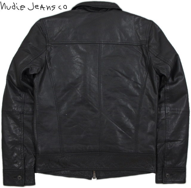 襟付きライダースをモチーフにした★デイリーに使える、原点回帰な黒レザー,NudieJeansco,ヌーディージーンズ,ldquo;HEATHrdquo;,LEATHERJACKET,ラムレザージャケット,襟付きレザージャケット,BLACK(ブラック)