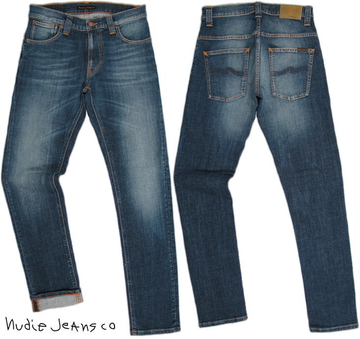 Nudie Jeans co/ヌーディージーンズTHIN FINN/シンフィン TIGHT FIT, NORMAL WAIST, LOW YOKE, NARROW LEG, OPENING ZIP FLY BRIGHT DAWN(ブライトドォウン) ストレッチ・スキニーデニムパンツ