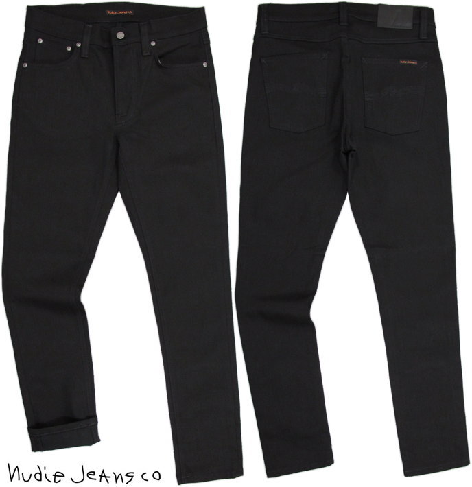 Nudie Jeans co/ヌーディージーンズ LEAN DEAN/リーンディーン DRY EVER BLACK(ドライ エバー ブラック) 12oz. comfort stretch denimストレッチ スキニー ブラックデニム/ブラックジーンズ