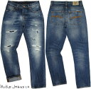 ヌーディージーンズ Nudie Jeans co/ヌーディージーンズGRIM TIM(グリムティム)straight slim fit with normal rise DAVID REPLICA(デービットレプリカ)/クラッシュ&リペアジーンズ