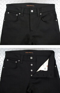 綺麗なテーパードラインが特徴★GRIMTIM/グリムティムのブラックジーンズ,NudieJeansco,ヌーディージーンズ,GRIMTIM,グリムティム,DRYEVERBLACK,ドライエバーブラック,12oz.comfortstretchdenim,ストレッチ・ブラックデニム,ブラックジーンズ