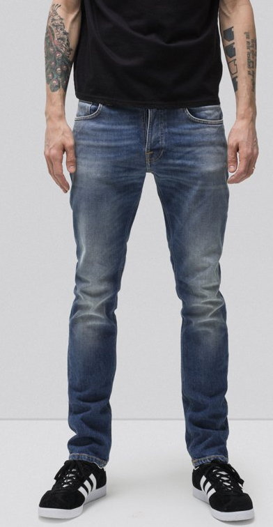 綺麗なテーパードラインが特徴★GRIMTIM/グリムティムの味だしジーンズ★NudieJeansco,ヌーディージーンズ,GRIMTIM,グリムティム,CONJUNCTIONS,コンジャクションズ,12oz.comfortstretchdenim,ボタンフライスリムストレートフィット,ストレッチ・ジーンズ