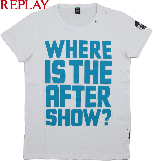 乐天商城 - REPLAY/リプレイ M6931S S/S CREW NECK TEE プリント入り、カットソー/半袖プリントTシャツ WHITE(ホワイト)