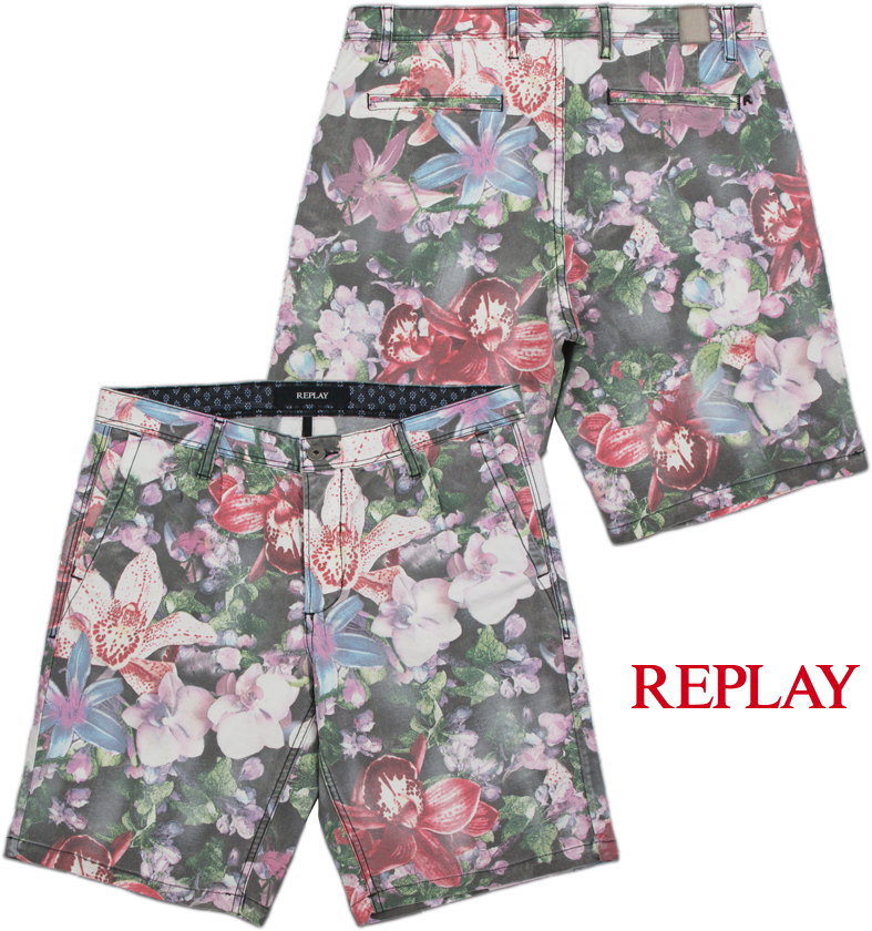 SALE30%OFFREPLAY/ץ쥤M9523AFLORAL GABARDINE BERMUDA SHORTSܥ˥ץꡢȥå硼/硼ȥѥMULTICOLOR FLOWER(ޥ顼ե)