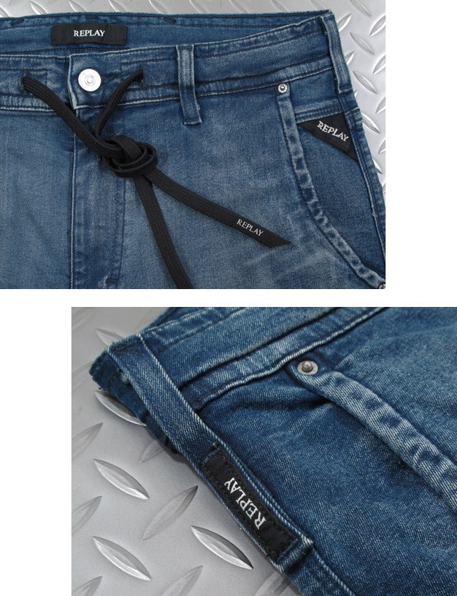 REPLAY/リプレイM9541HYPERFREE DROP-CROTCH SLIM-FIT JEANS HYPERFLEX ハイパーフリー ジョギング ジーンズ/ストレッチジョガーパンツ8.7oz HYPERFREE POWER STRETCH DENIM