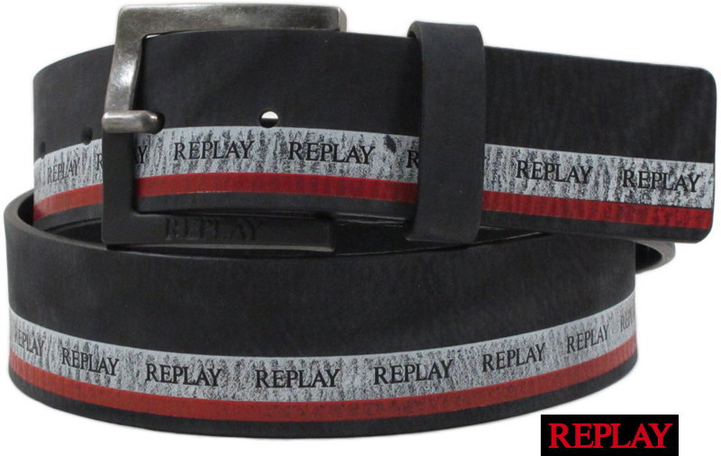 楽天ストリートファッションMIYOSHIYAREPLAY/リプレイ AM2543 LEATHER BELT レザーベルト BLACK（ブラック）