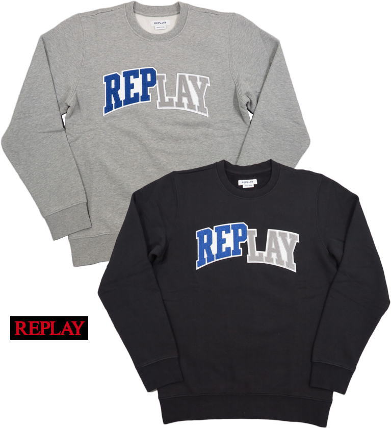 REPLAY/リプレイ M3515 REPLAY CREWNECK SWEATSHIRT IN OR
