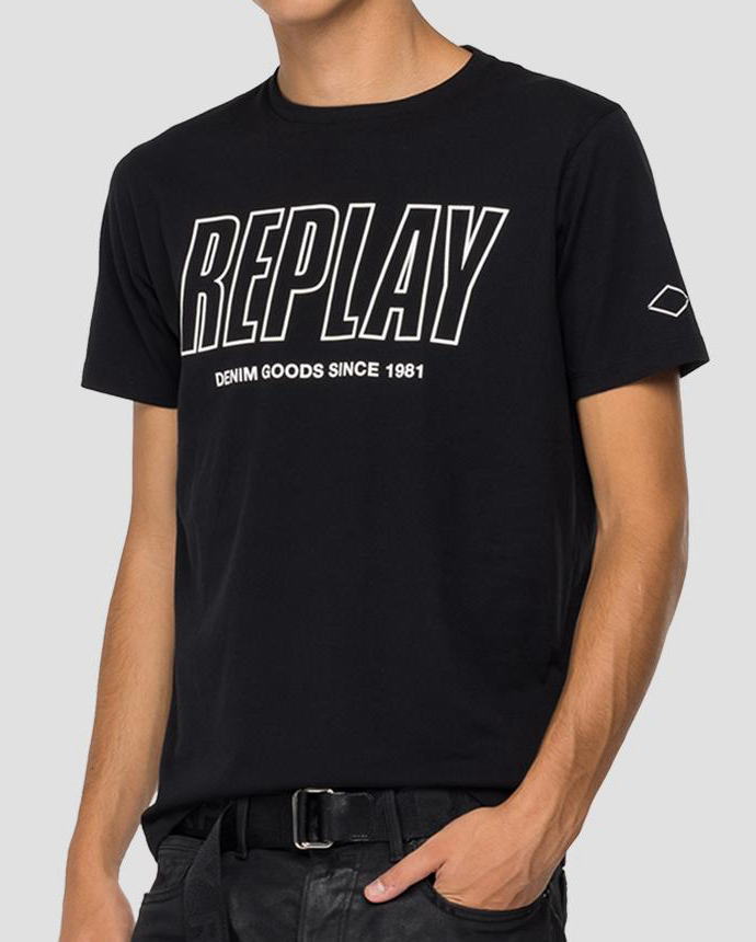 REPLAY/リプレイ M3395 REPLAY DENIM GOODS CREWNECK T-SHIRT 半袖プリントTシャツ/カットソー 3