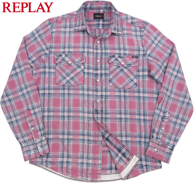 REPLAY/リプレイ M4067A REGULAR FIT SHIRT WITH CHECKED 