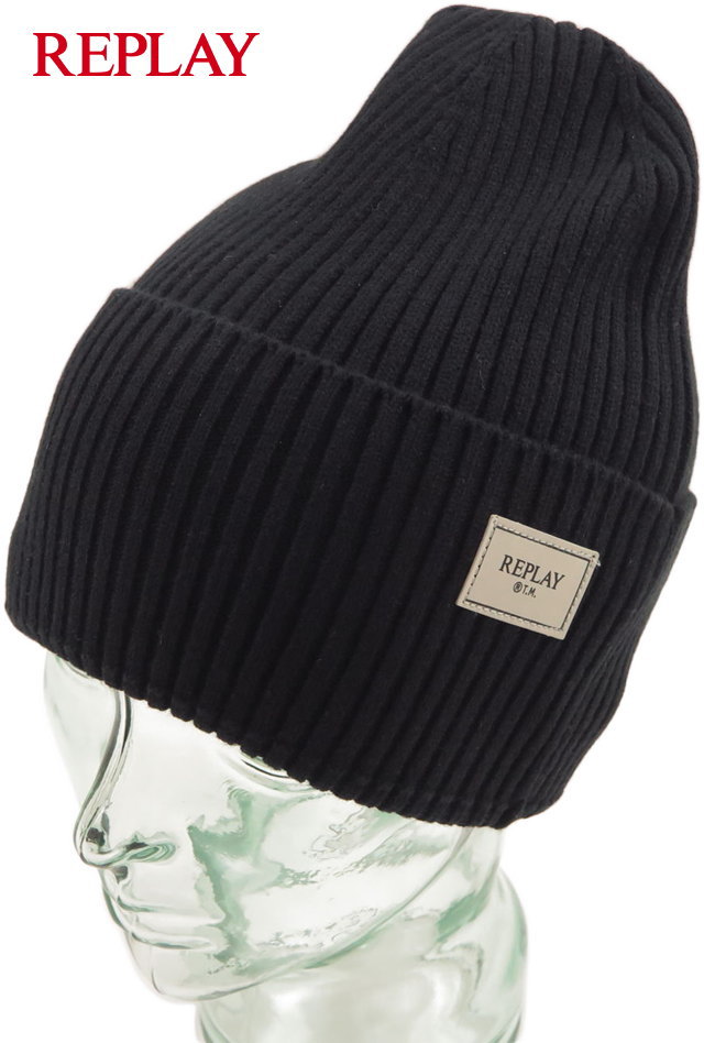 REPLAY/ץ쥤 AM4326 COTTON BEANIE åȥӡˡ/˥åȥå/ʥ˥åȥå BLACK(֥å)