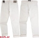 REPLAY/リプレイ M914Y SLIM FIT ANBASS JEANSスリムフィット・ストレッチ ホワイトジーンズ/ホワイトデニム “アンバス”9.5oz STRETCH BULL DENIM