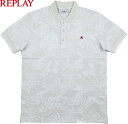 REPLAY/リプレイ M3009 PIQUET POLO-SHIRT WITH PRINT ボタニカルプリント柄、半袖ポロシャツ/花柄プリントポロ ALL O...