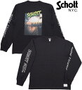 Schott/Vbg #3113162 L/S PRINT TEE gSUNRISEh obNvgTVc/vg蒷TVc/Jbg\[ BLACK(ubN)