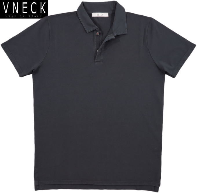 VNECK/ヴイネック #9021 STRETCH PIQUET POLO ストレッチ半袖ポロシャツ NERO(ブラック)