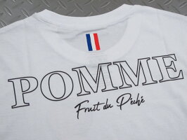 気取らず、かっこいいがコンセプト★SANSFACON,ソンファソン,T-SHIRTUNISEX,POMME,半袖プリントTシャツ,カットソー,WHITE(ホワイト)