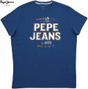 Pepe Jeans/yyW[Y PM506379 NICHOLAS WORN OUT LOGO T-SHIRT vgTVc/Jbg\[ STEEL BLUE(X`[u[)