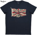 Pepe Jeans/ペペジーンズ PM505671 FLAG LOGO WAVING FLAG T-SHIRT 半袖プリントTシャツ/カットソー THAMES(ネイビー)