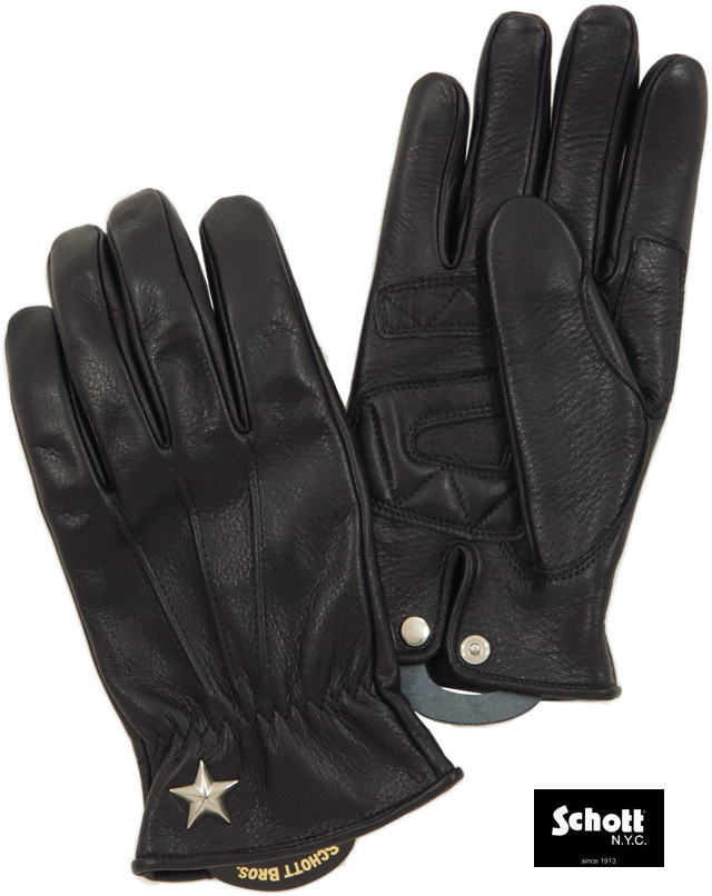 ショット 手袋 Schott/ショット ONESTAR GLOVE ワンスターグローブ/ワンスターレザーグローブ BLACK(ブラック)/Lot No. 3169030