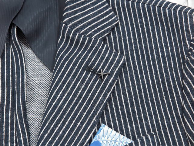 AT.P.CO,アティピコ,A202ALAN60,ポリエステルtimes;コットン、ストライプテーラードジャケット,ブレザー,NAVY(ネイビーtimes;ホワイト)