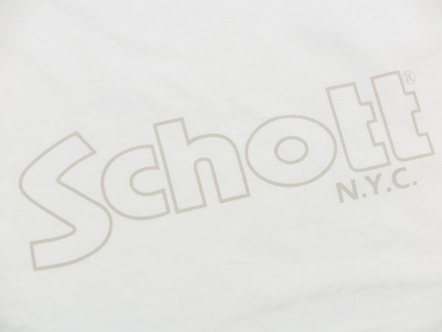 Schott/ショット S/S T-SHIRT “BASIC LOGO” ベーシックロゴTシャツ/プリントTEE WHITE(ホワイト)