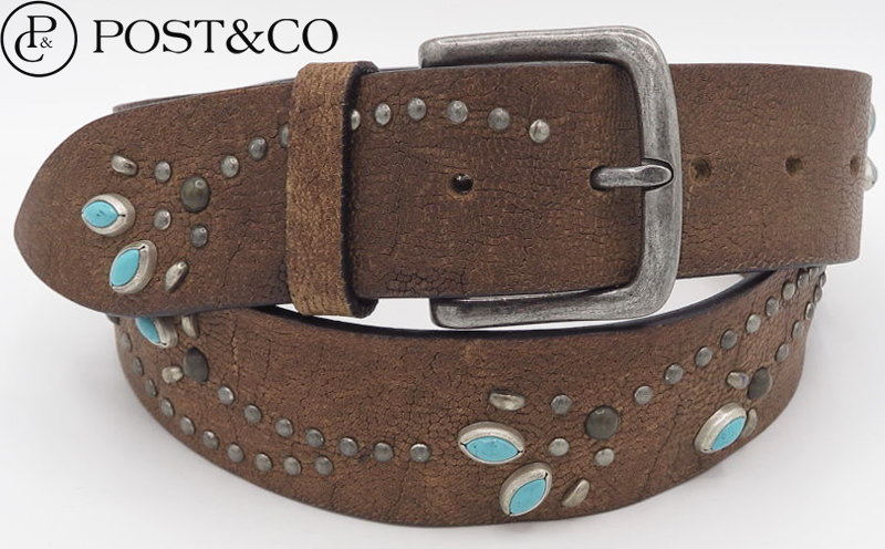 スタッズベルト ベルト（メンズ） POST＆CO/ポストアンドコー STUDS BELT/スタッズベルト Art:8862 COGNAC(コニャック)