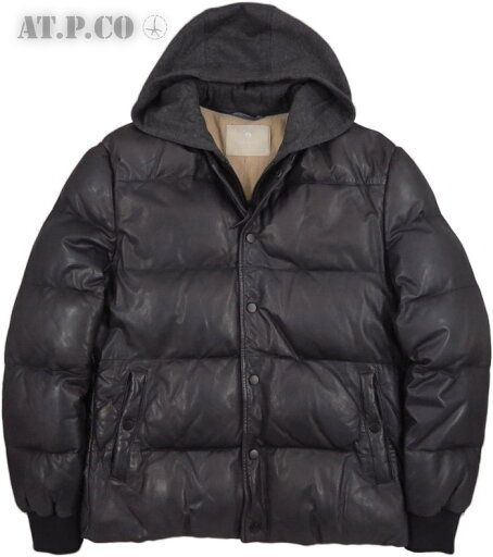 AT.P.CO./アティピコ A273P71 2WAY PADDED LEATHER JACKET 中綿入り ラムレザージャケット D.NAVY(ダークネイビー) AT.P.CO./アティピコ A273P71 2WAY PADDED LEATHER JACKET 中綿入り ラムレザージャケット D.NAVY(ダークネイビー)